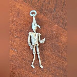 PINOCCHIO STERLING SILVER BRACELET CHARM WITH MOVING ARMS LEGS & HEAD RARE !